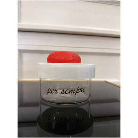 Chiaraela Scatola bassa con dedica e Cuore puzzle rosso D9xH9 cm