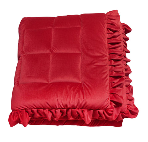Blanc Mariclò Trapunta matrimoniale invernale in velluto rosso "Diamante" 260x260 cm