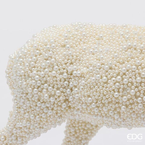 EDG Statuina natalizia Renna con perle bianco 36x21x54,5 cm