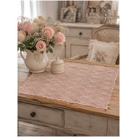 L'Atelier 17 Centrotavola centrino quadrato in pizzo "Astre/Vent", Shabby Chic 90x90 cm 4 varianti(1 unità)