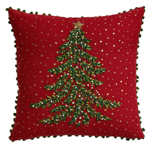 Blanc Mariclò Coussin de Noël brodé 45x45 cm