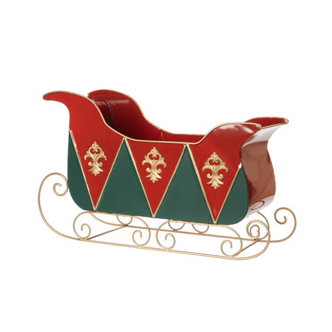 L'arte di Nacchi Slitta decorativa di natale in metallo 58x21x35 cm