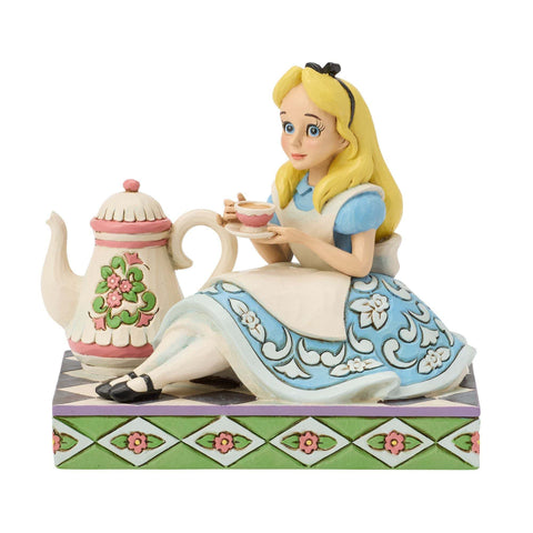Enesco Disney Statuina Alice con teriera in resina H10 cm