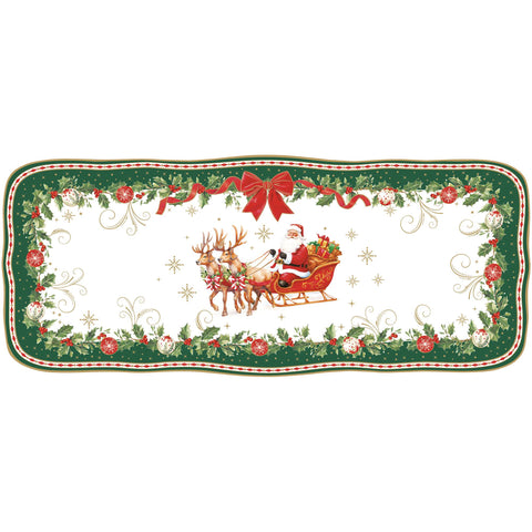 Easy Life Piatto da portata in porcellana "Christmas Heritage" 36x15 cm