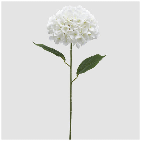 Edg Enzo De Gasperi Ramo ortensia bianco artificiale con foglie H70 cm - Angelica Home Stabia