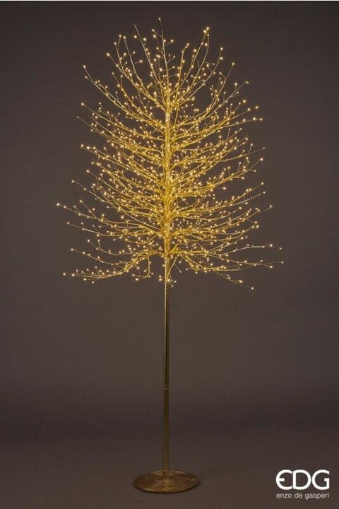 EDG Enzo De Gasperi Beech Gold Christmas Tree with base 1300 LEDs (warm white) H210 D95 cm