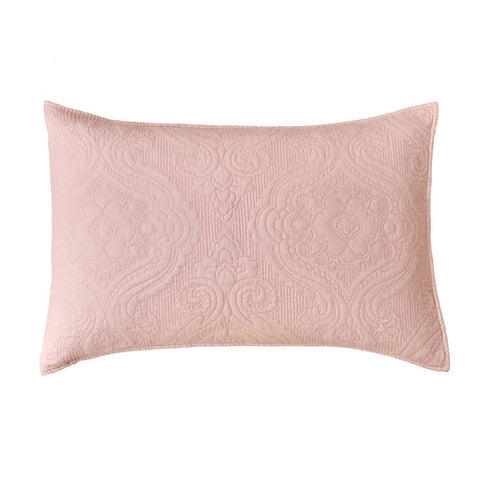 Blanc Mariclò Lot de 2 taies d'oreiller roses en coton avec volants brodés, 50 x 80 cm