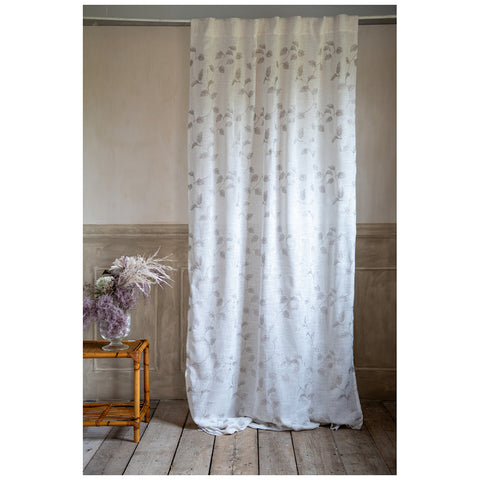 Blanc Mariclò Lot de 2 rideaux crème avec broderie florale Shabby 140x290 cm