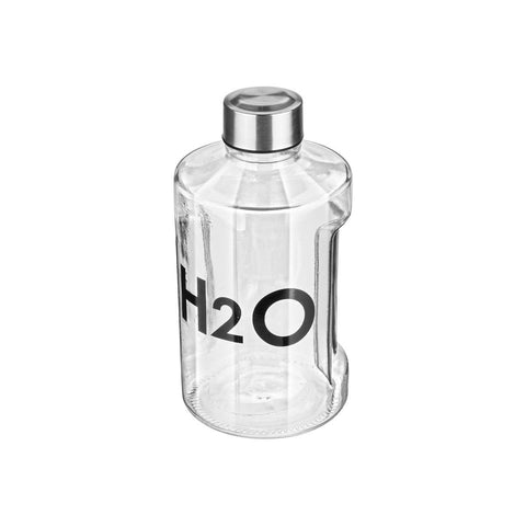 Estia Home Bottiglia per acqua in vetro con tappo in metallo 900 ml