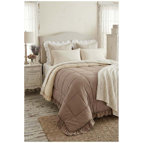 Blanc Mariclò Couvre-lit d'hiver double beige/ivoire "Gala Prestige" 260x260 cm