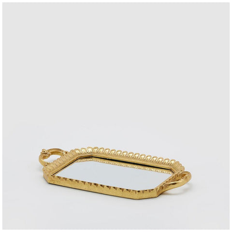 Plateau miroir doré EDG Enzo De Gasperi 39x22 cm