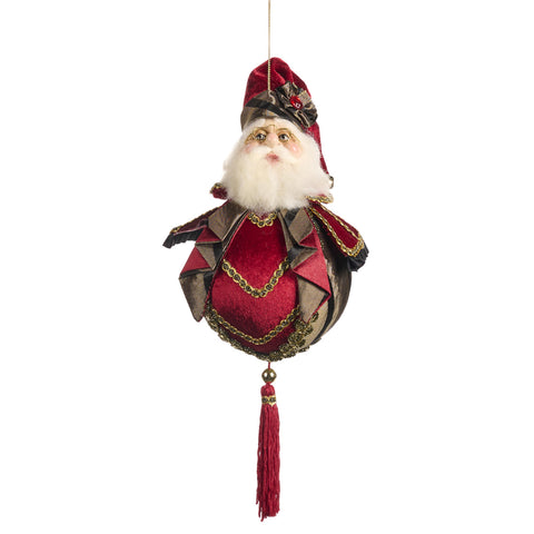 GOODWILL Sfera con babbo natale e nappa 11 cm 2 varianti(1pz)