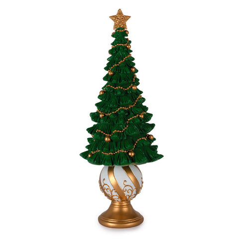 Henriette Statuetta Albero di Natale in resina su sfera "Royal Forest" D13xH31.5 cm
