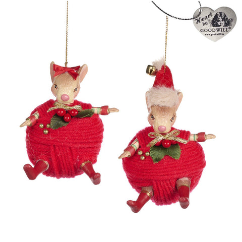 GOODWILL Mouse in ball of red wool 18 cm 2 variants (1pc)