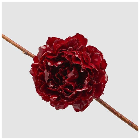 EDG - Enzo De Gasperi Decoro natalizio con clip Peonia lucida D17 cm 3varianti (1unità)