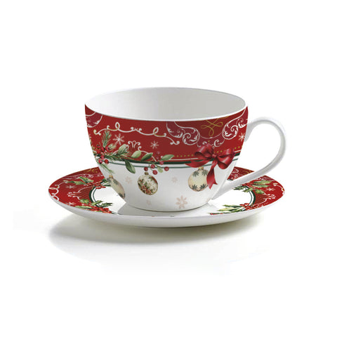 Fade Set de 2 tasses à déjeuner de Noël en porcelaine "Cadeuax" 400 ml