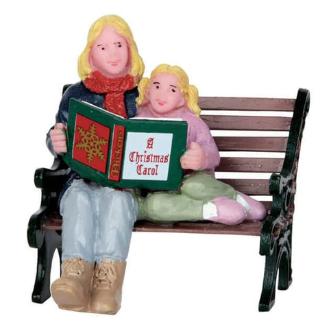 LEMAX Lire un livre avec maman "Livre d'histoires de Noël" H5,4 cm