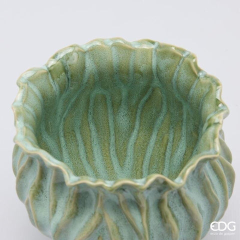 EDG Enzo de Gasperi Vaso anfora in ceramica verde salvia "Freaky" D18.5xH18 cm
