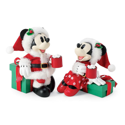 Department 56 Disney Set 2 Statuine di natale Topolino e Minnie "Cocoa Break" 19x11.5xH14 cm