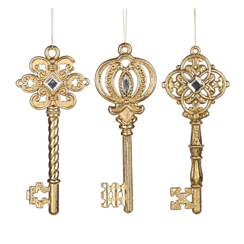 GOODWILL Golden key with jewel H16.5 cm 3 variants (1pc)