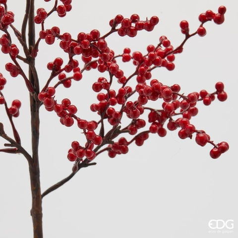 EDG Ramo natalizio decorativo con bacche rosse "Ilex" H80 cm