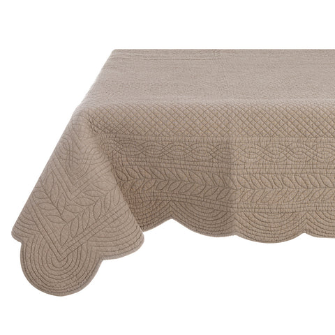 Blanc Mariclò Tovaglia quadrata beige Shabby Chic "Carmen" 125x125 cm