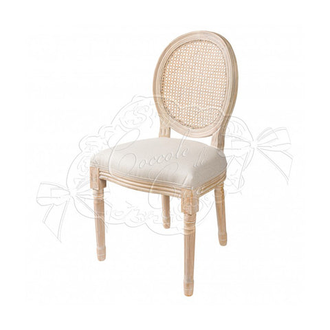 Coccole di Casa Set 2 Sedie in rubber wood e rattan "Jasmine" 48x46xH96 cm