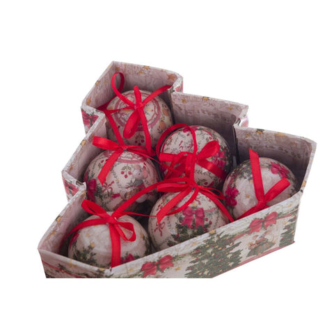 Blanc Mariclò Box Set of 6 "Christmas Fairy" Tree Baubles D6 cm