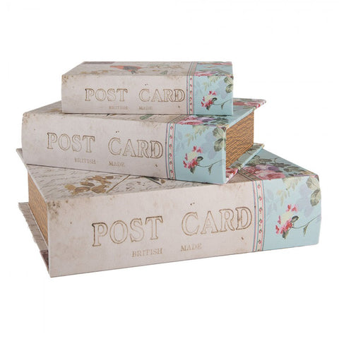 Clayre & Eef Set 3 Libri contenitori 27x22x7 / 22x17x6 / 17x12x4 cm