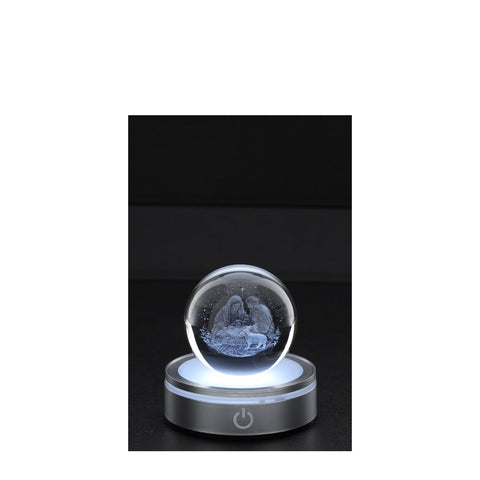 Hervit Sfera natalizia in cristallo Crystal Planet natività disegno in 3D D6 cm