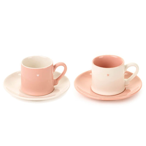 Nuvole di Stoffa Set 2 Tazzine da caffè "La Vie en Rose" 80 ml