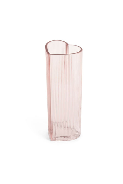 Cloth Clouds Pink Glass Heart Flower Vase "Sweet Bear" 11x11xH28 cm