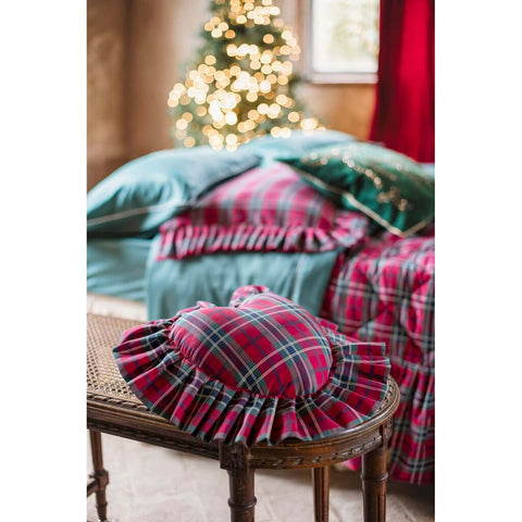 Coussin cœur de Noël Blanc Mariclò avec gala 45x45 cm