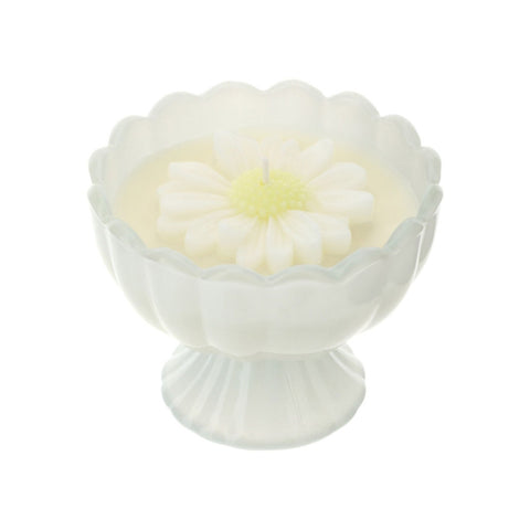 Hervit Candela Daisy bianca profumazione J'Adore D9xH8 cm