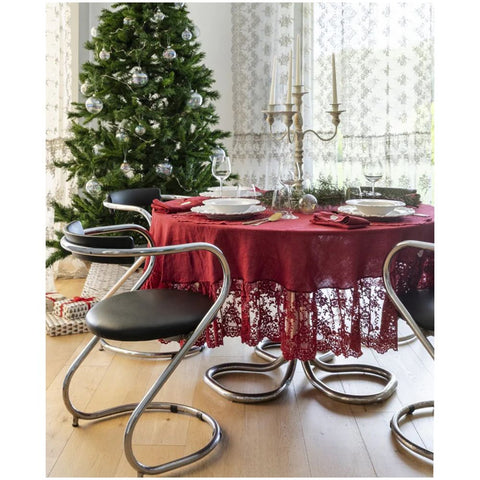 Nappe Chez Moi « Provençale » en lin et dentelle 165x330 cm 2 variantes (1 unité)