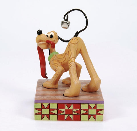 Figurine de Noël Enesco Disney Pluto avec cloches 10,5 x 7,9 x H 13 cm