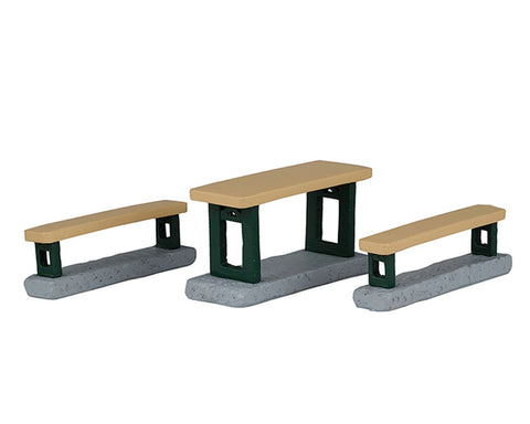 LEMAX Set 3 Panchine da picnic "Picnic Benches" in plastica H3.1 cm