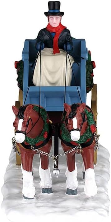 LEMAX Personaggio su carrozza "Christmas Is Coming" H11x21.5x6.6 cm