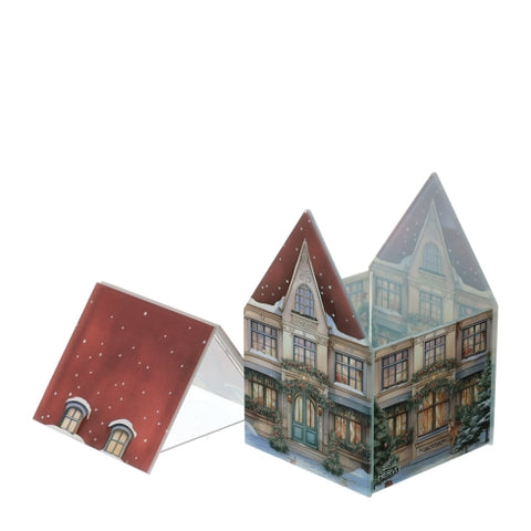 Boîte en verre de Noël Hervit « Cottage » D9xH13 cm