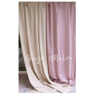 L'ATELIER 17 Solid color bedroom curtain in pure cotton, "Essentiel" Shabby Chic Collection 140x290 cm 4 variants