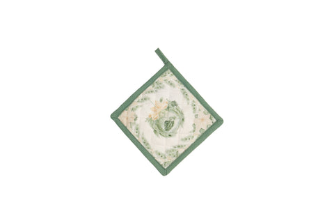 Nuvole di Stoffa Presina natalizia "SILENT GOLD" cotone verde 18x18 cm 2 varianti (1 unità)