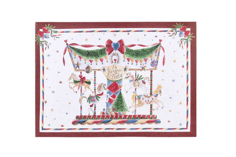 Toile de Noël « Carrousel » avec nuages ​​en tissu 70 x 50 cm