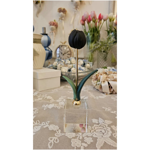 Chiaraela Pianta Tulipano Decorativa su cubo "Giardino" 5x5xH18 cm 12 varianti(1 unità)