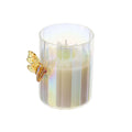 Hervit Candela Daisy in vetro con Farfalla ambra Profumazione J'adore D7xH9 cm - Angelica Home Stabia
