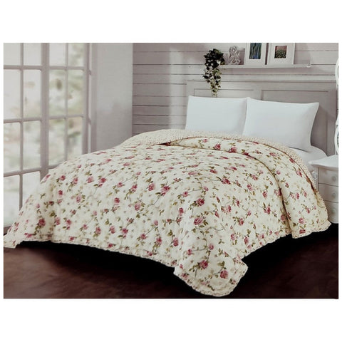 Art Deco Trapunta matrimoniale primaverile con gala "Roses" 260x270 cm