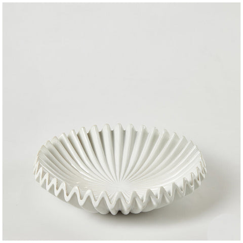 EDG Enzo De Gasperi Piatto Decorativo Raggiera in ceramica avorio D29xH8 cm