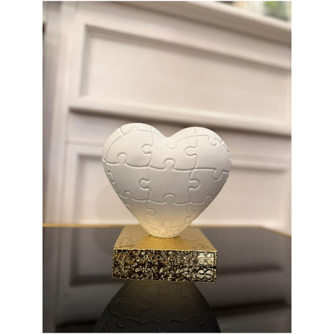 Chiaraela Cuore puzzle grande base oro 14x13 cm 3 varianti(1 unità)