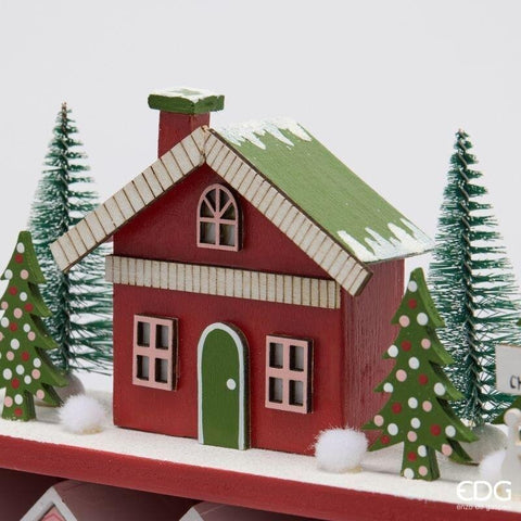 EDG Calendario dell'avvento in legno 24 casette 27x8xH38,5 cm