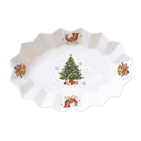 Assiette de Noël ovale en porcelaine Easy Life « Conte de Noël » 25 x 17 cm