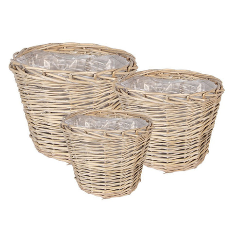 Clayre & Eef Cestino rotondo in rattan beige 3 varianti (1unità)